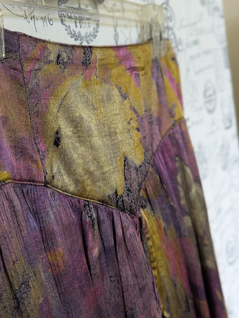 Rare Vintage Slit Front High-Low Abstract Art Skirt Size 8+ - Picture 6 of 9